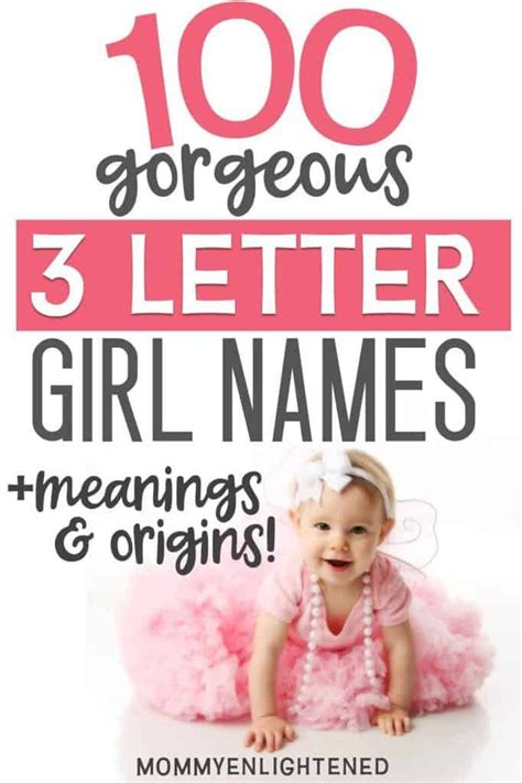 100+ 3 Letter Girl Names (+meanings and origins).